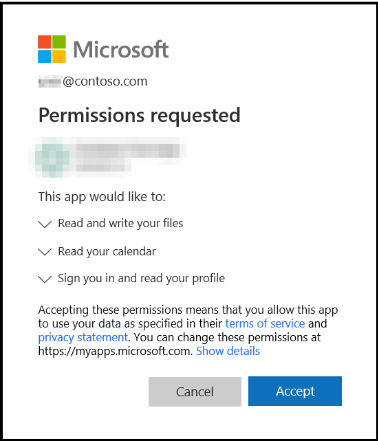 Permissions requested